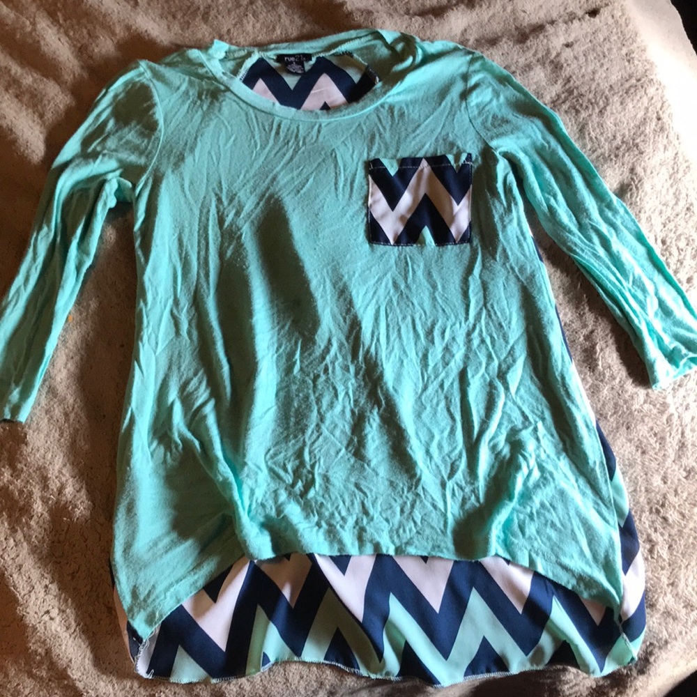 A Blue and White Chevron Blouse